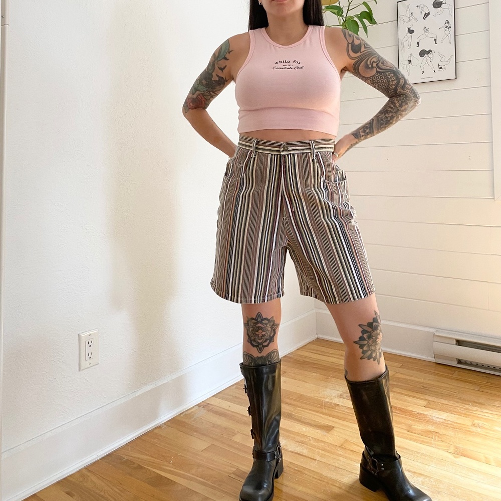 Vintage stripe Bermuda shorts